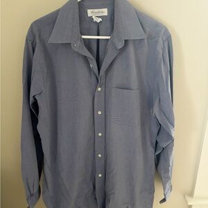 Brooks Brothers Men's Blue Dress Slim Fit Shirt 16.5-34